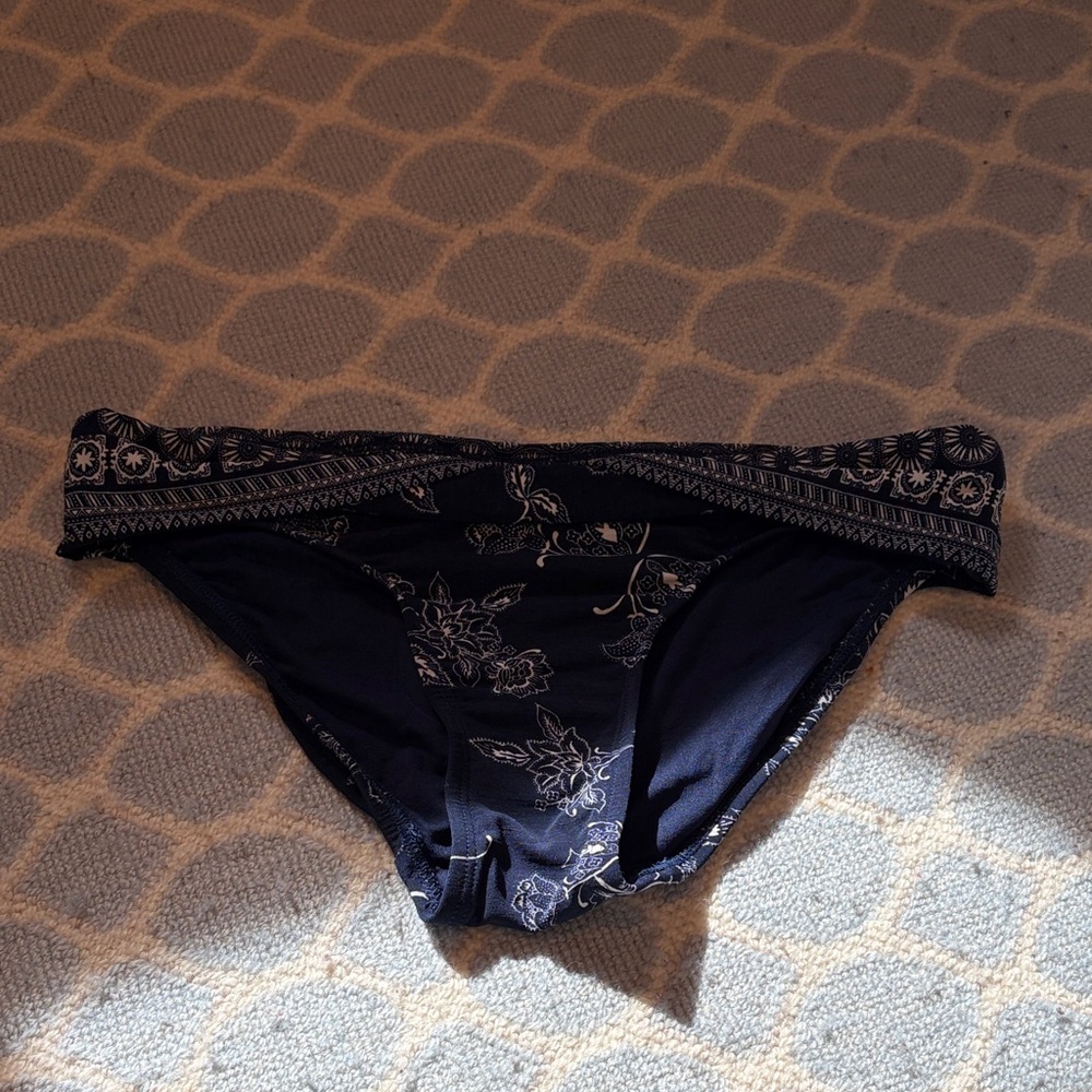 Robin Piccone Navy Floral Bikini Bottom